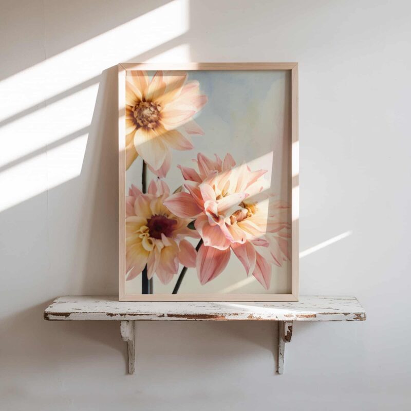Soft Day Dahlias art prints