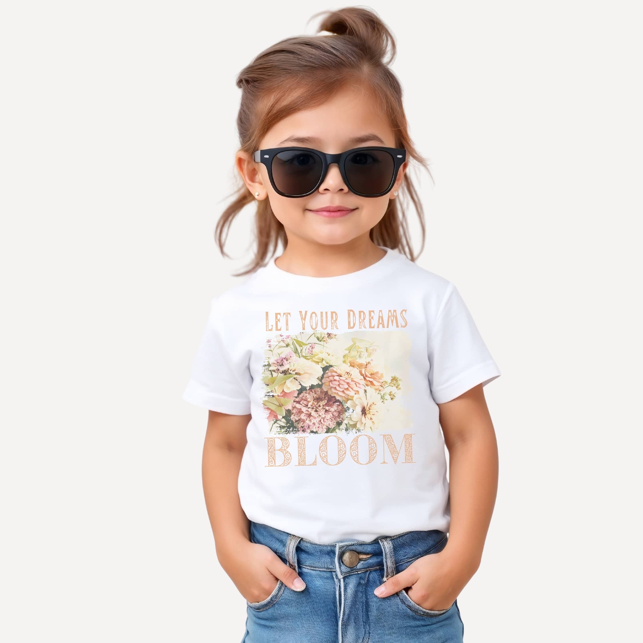Dreams Bloom – Blush Bouquet kids' t-shirt – Black