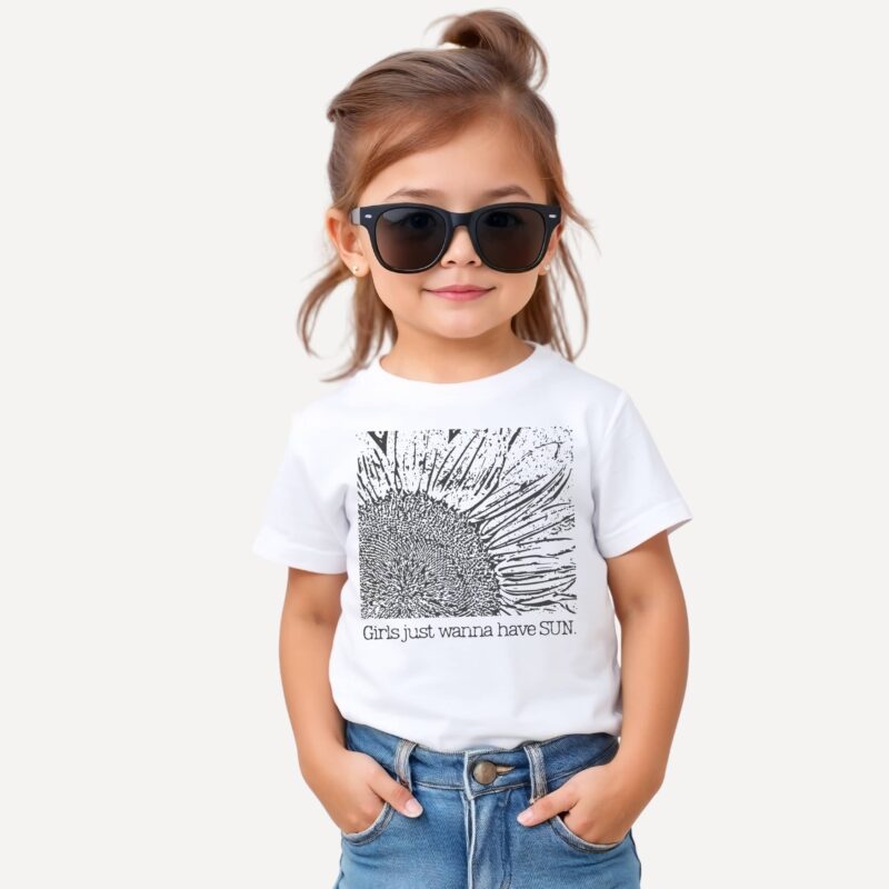 Girls Want Sun - Monochrome kids' t-shirt – 2