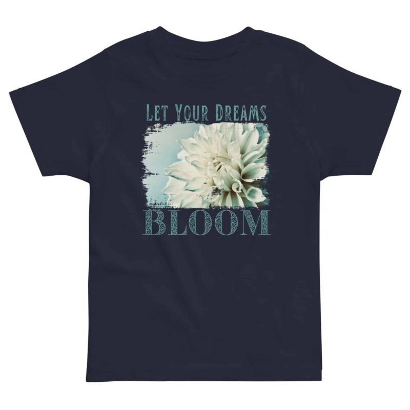 Dreams Bloom – Ivory Petal kids' t-shirt – Black (front view)