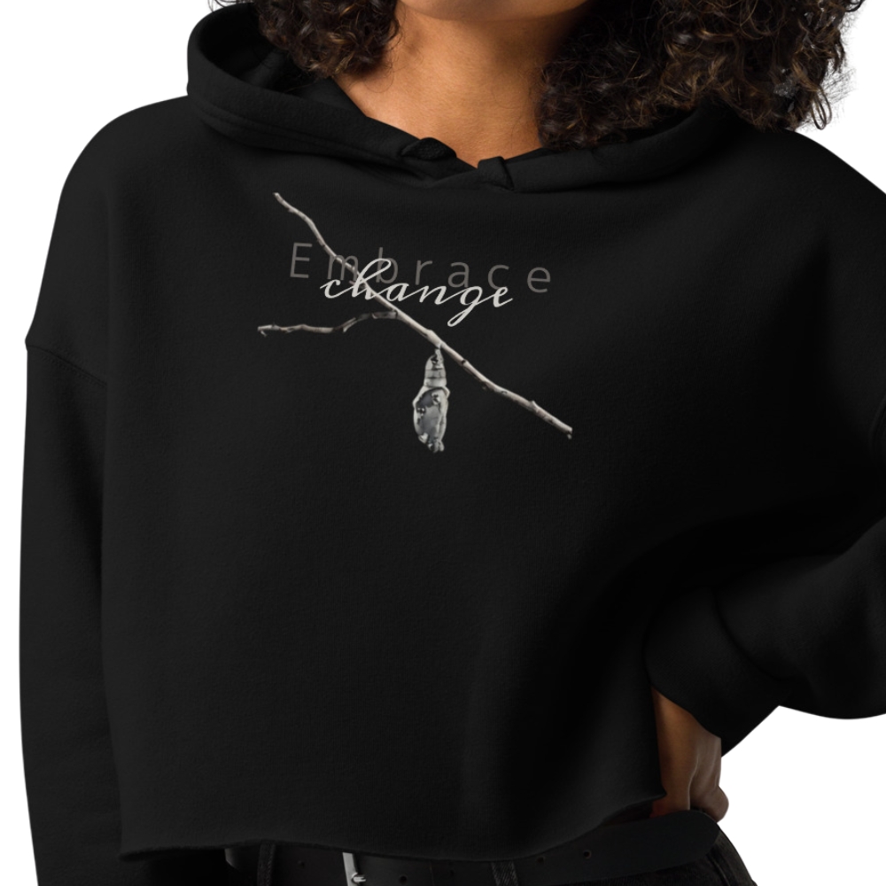 Embrace Change cropped hoodie – S (front view)