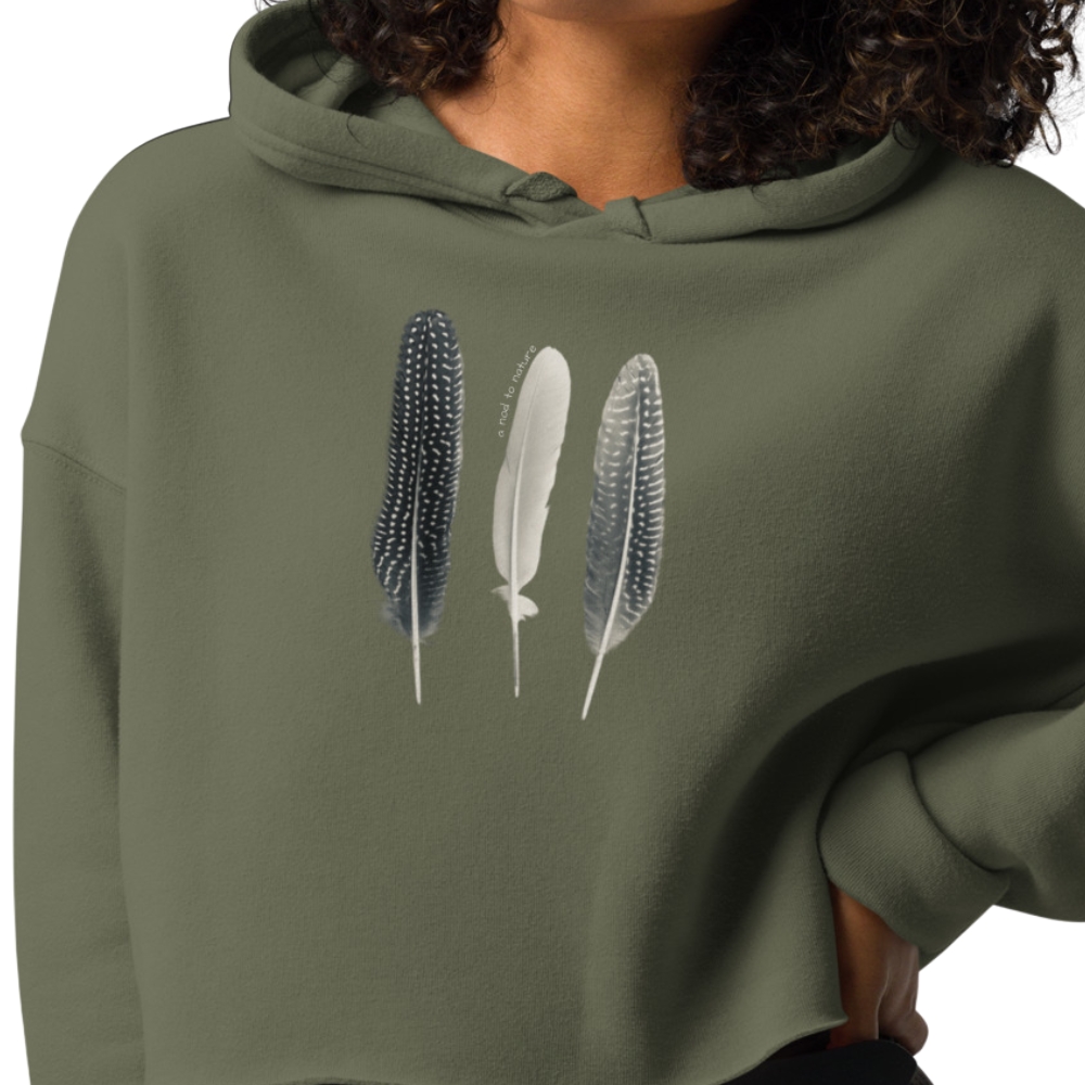 Flightlines cropped hoodie – Black (front view)