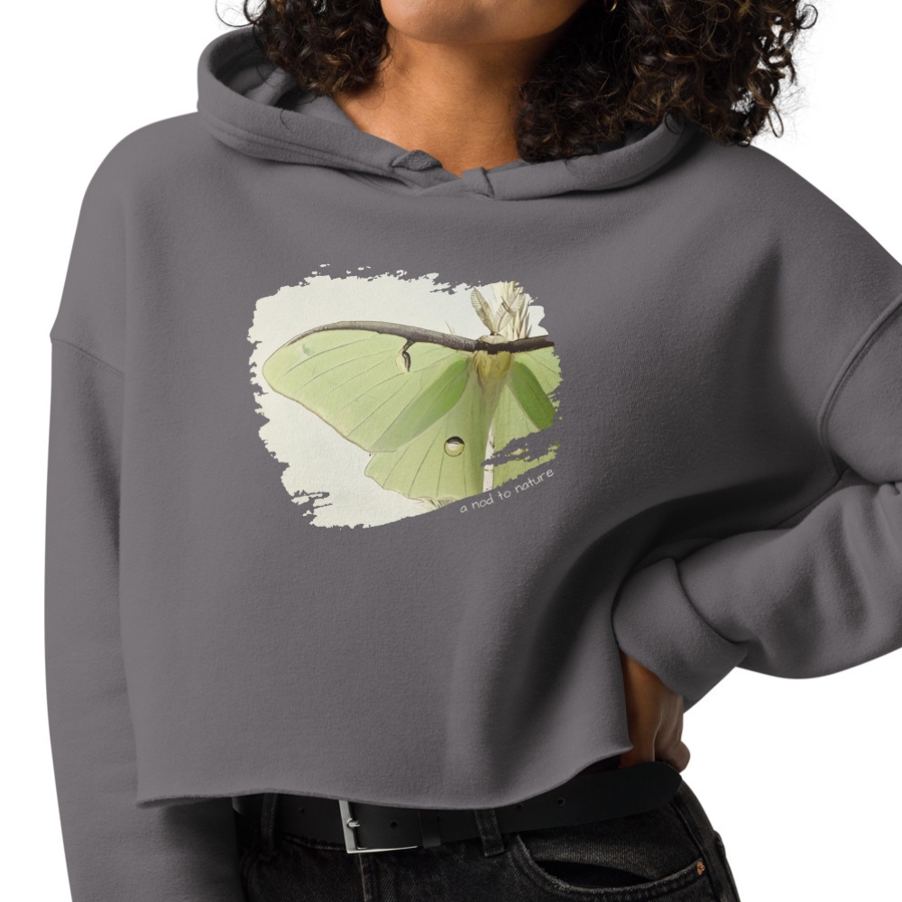 Luna cropped hoodie – Black (front view)