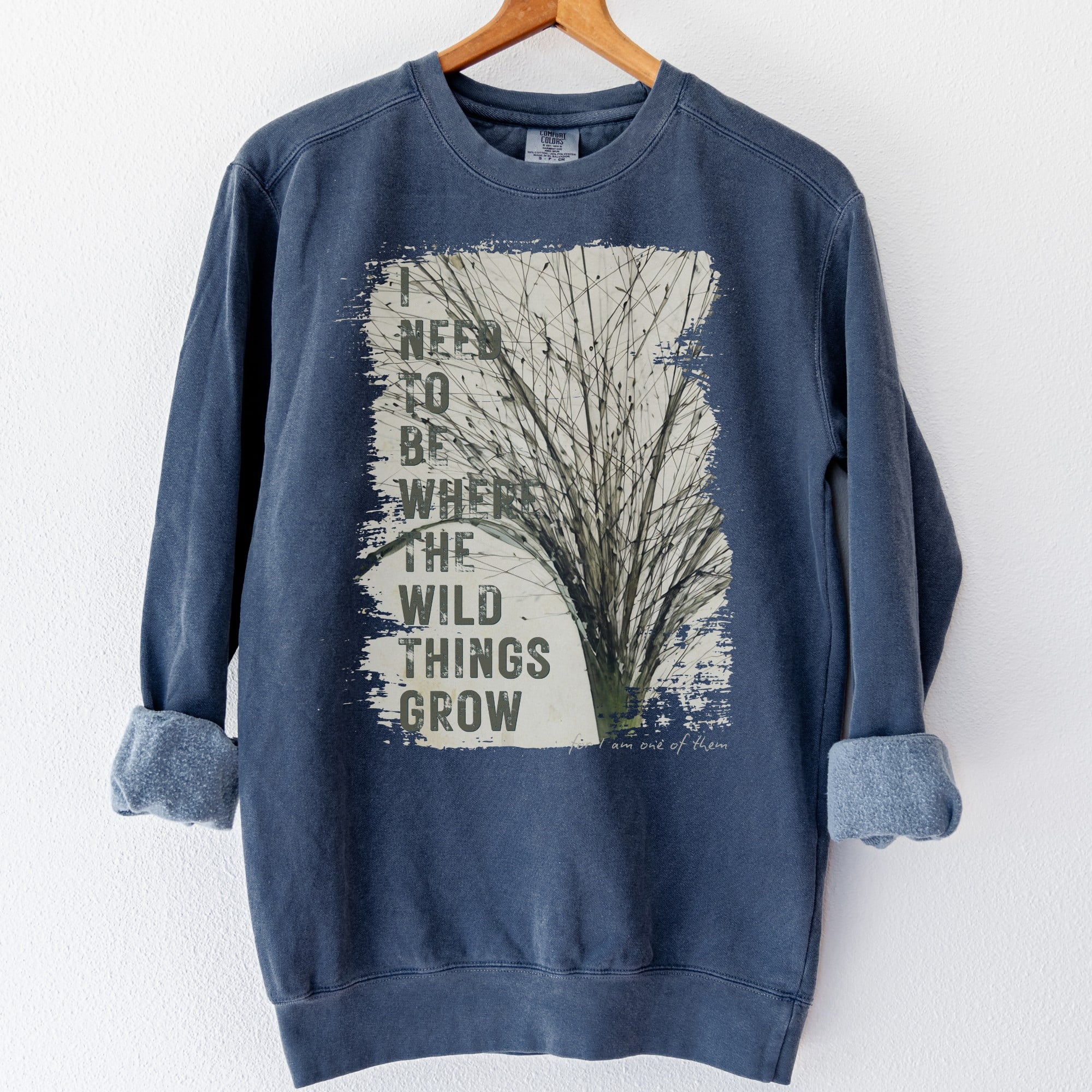 Grassy Sway — Field Edition Sweatshirt Grassy Sway — Field Edition Sweatshirt vintage style sweatshirts – Blue Jean (front view)
