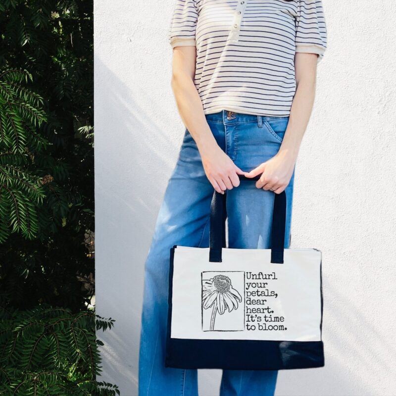 Unfurl Your Petals - Premium Tote Bag tote bags