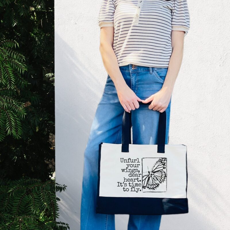 Unfurl Your Wings - Premium Tote Bag tote bags