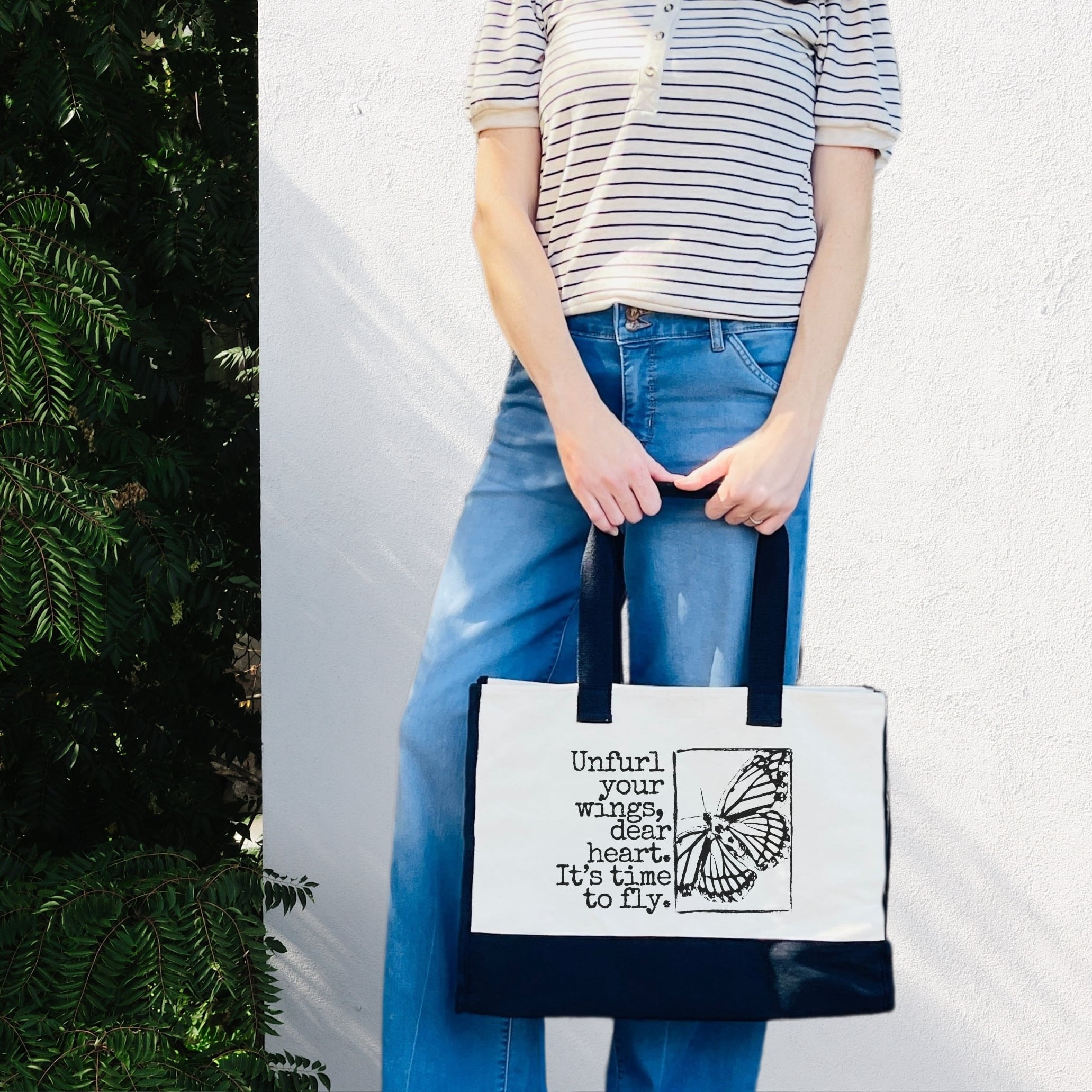 Unfurl Your Wings - Premium Tote Bag tote bags