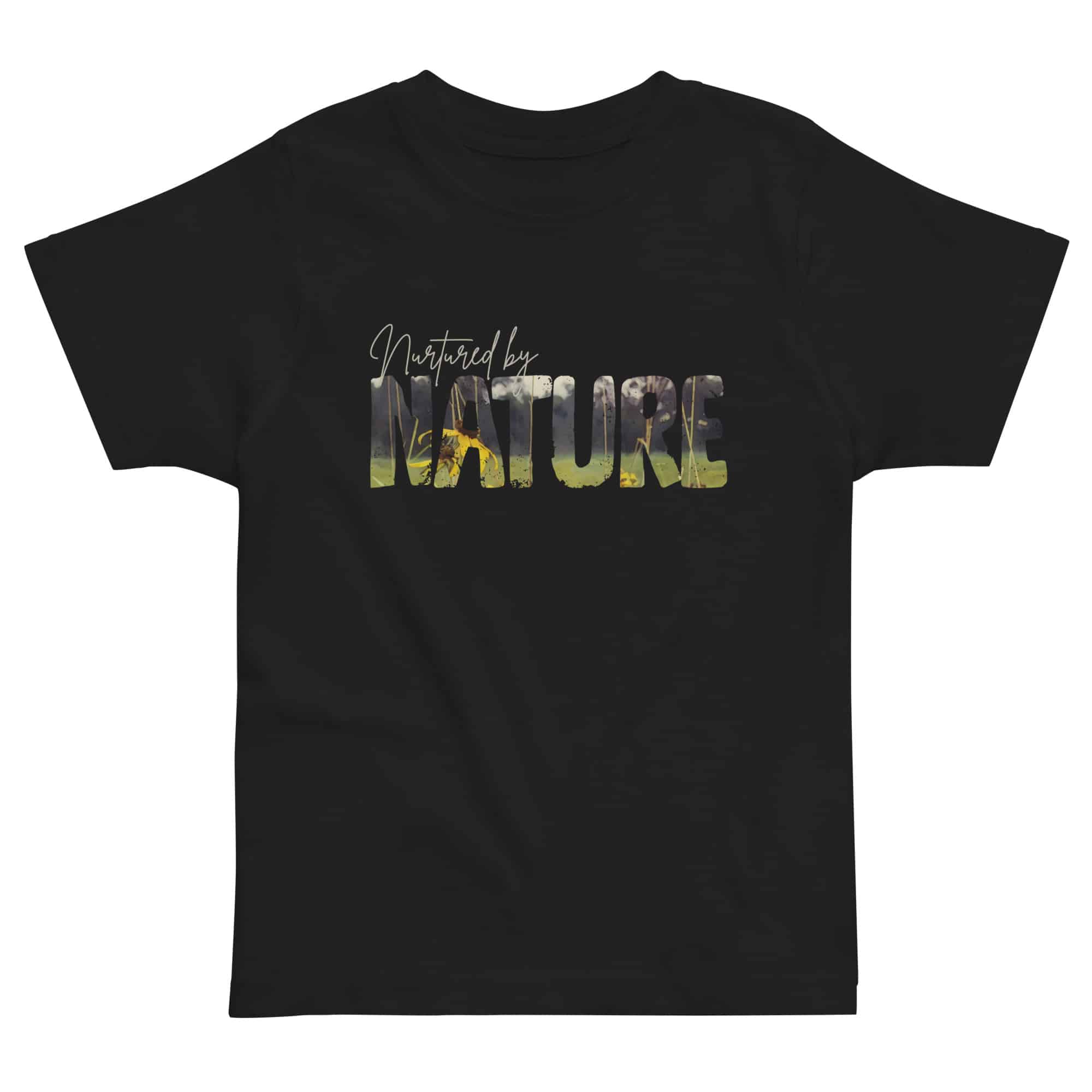 Nurtured by Nature — Meadow Bloom Kids Tee Nurtured by Nature — Meadow Bloom Kids Tee kids' t-shirt – Black (front view)