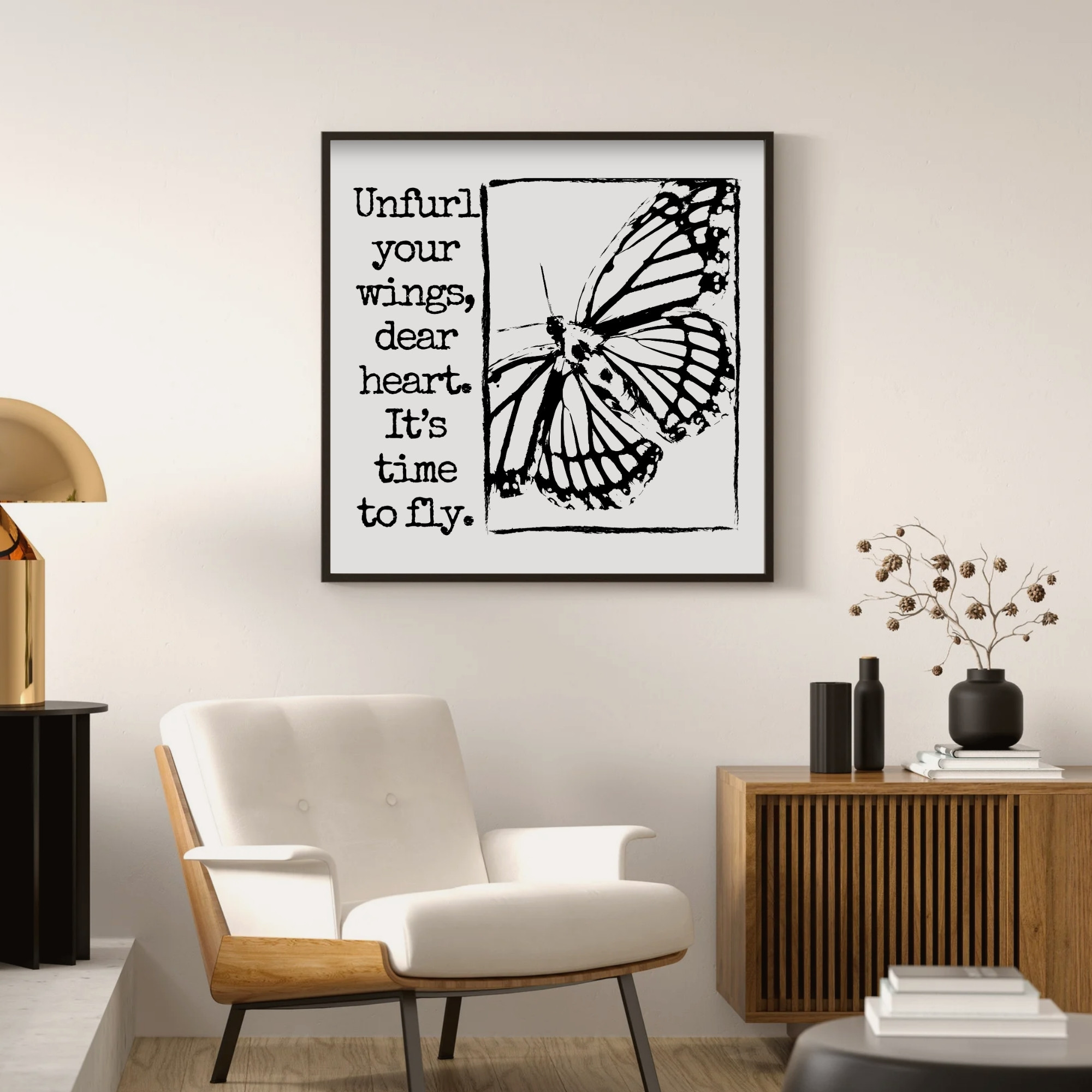 Unfurl Your Wings, Dear Heart — Graphic Poster graphic posters