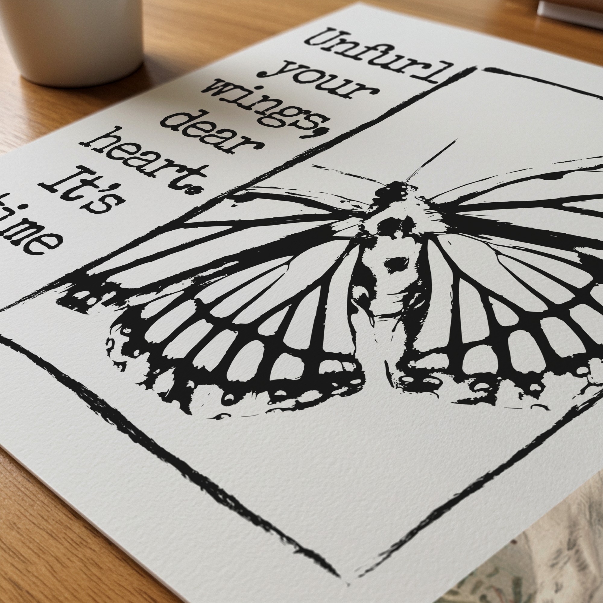 Unfurl Your Wings, Dear Heart — Graphic Poster graphic posters