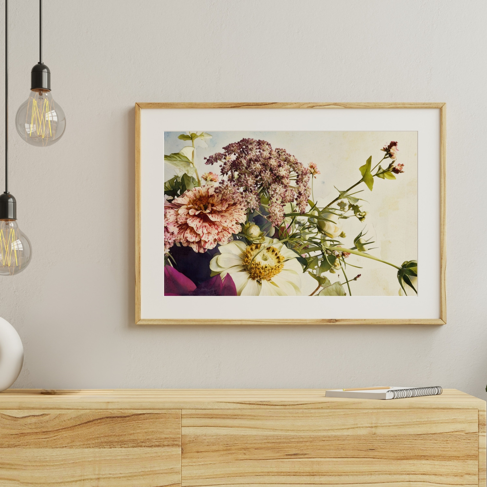 Whisper of Zinnias botanical wall art